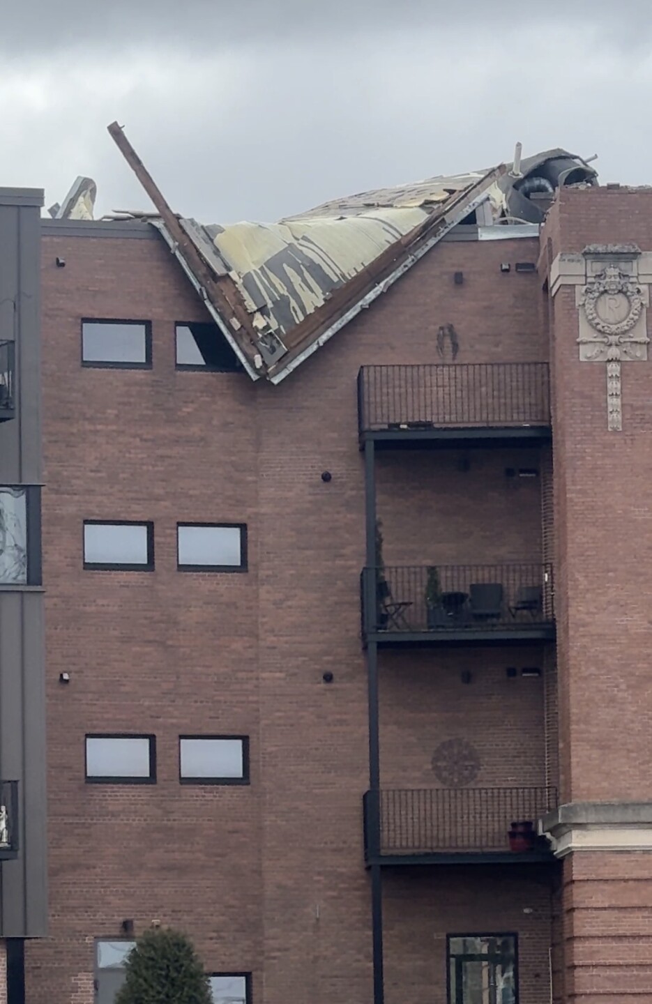 Damaged roof