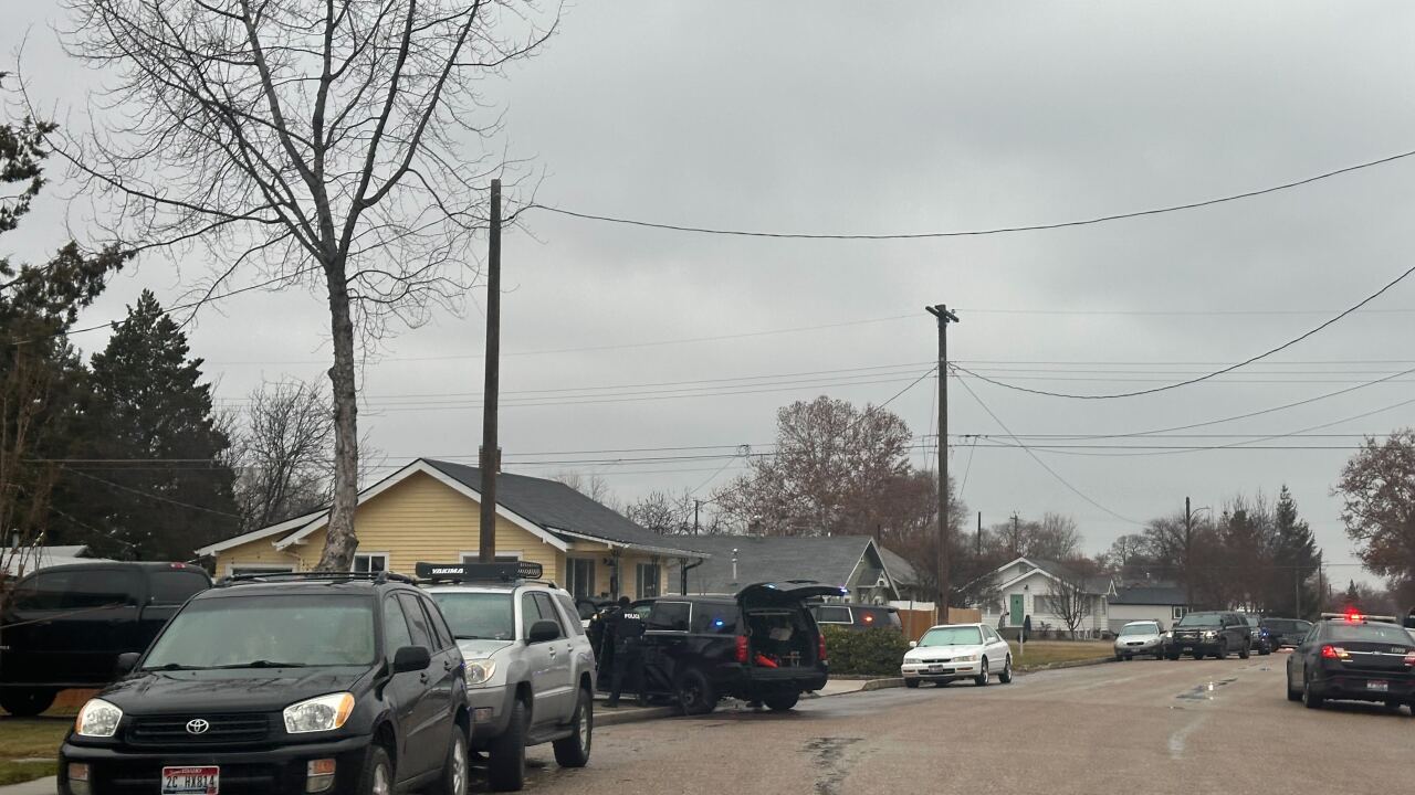 Nampa Police block roads while responding to an incident
