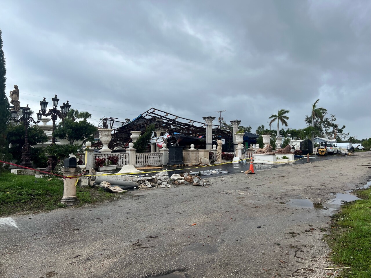 Damage at Cast Stone International in Palm Beach Gardens.