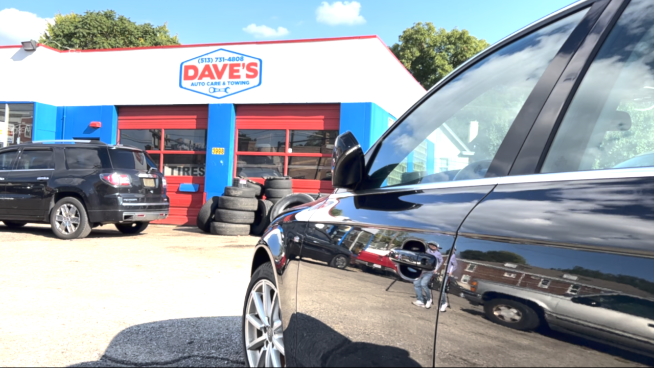 Exterior of Dave's Auto Care and Towing in Southwest Ohio.