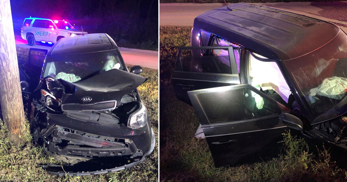Chase ends when 16-year-old driver crashes into pole