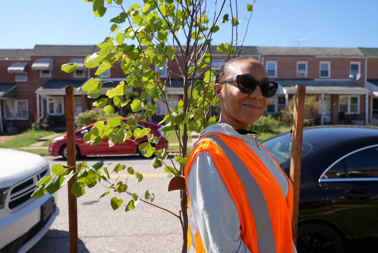 Dr. Blackstone by one of Bayview's newest trees
