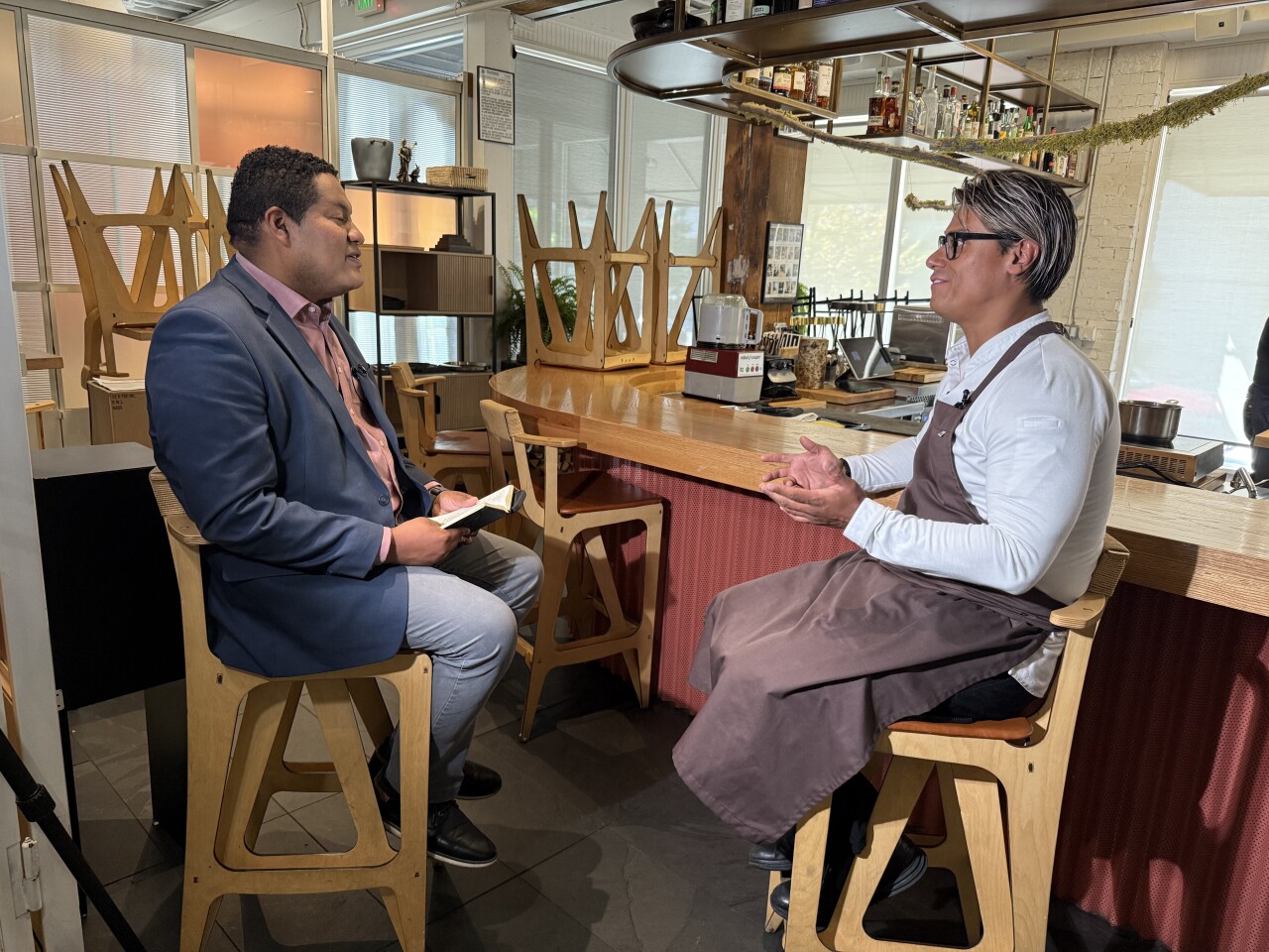 Brandon Richard interviewing Chef Byron Gomez 2.jpg