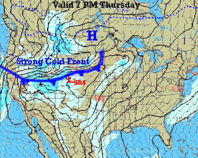 Surface Forecast Valid Thursday Night