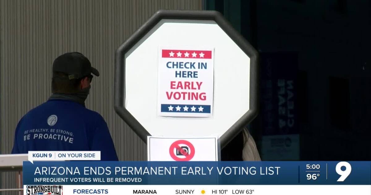 Infrequent Arizona voters may be removed from early voting list