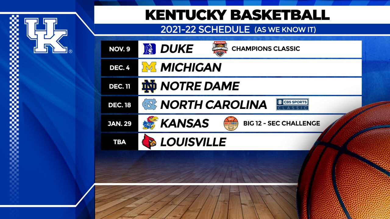 Kentucky To Play Kansas In Big 12 Sec Challenge University Of Kentucky Basketball Schedule 2022