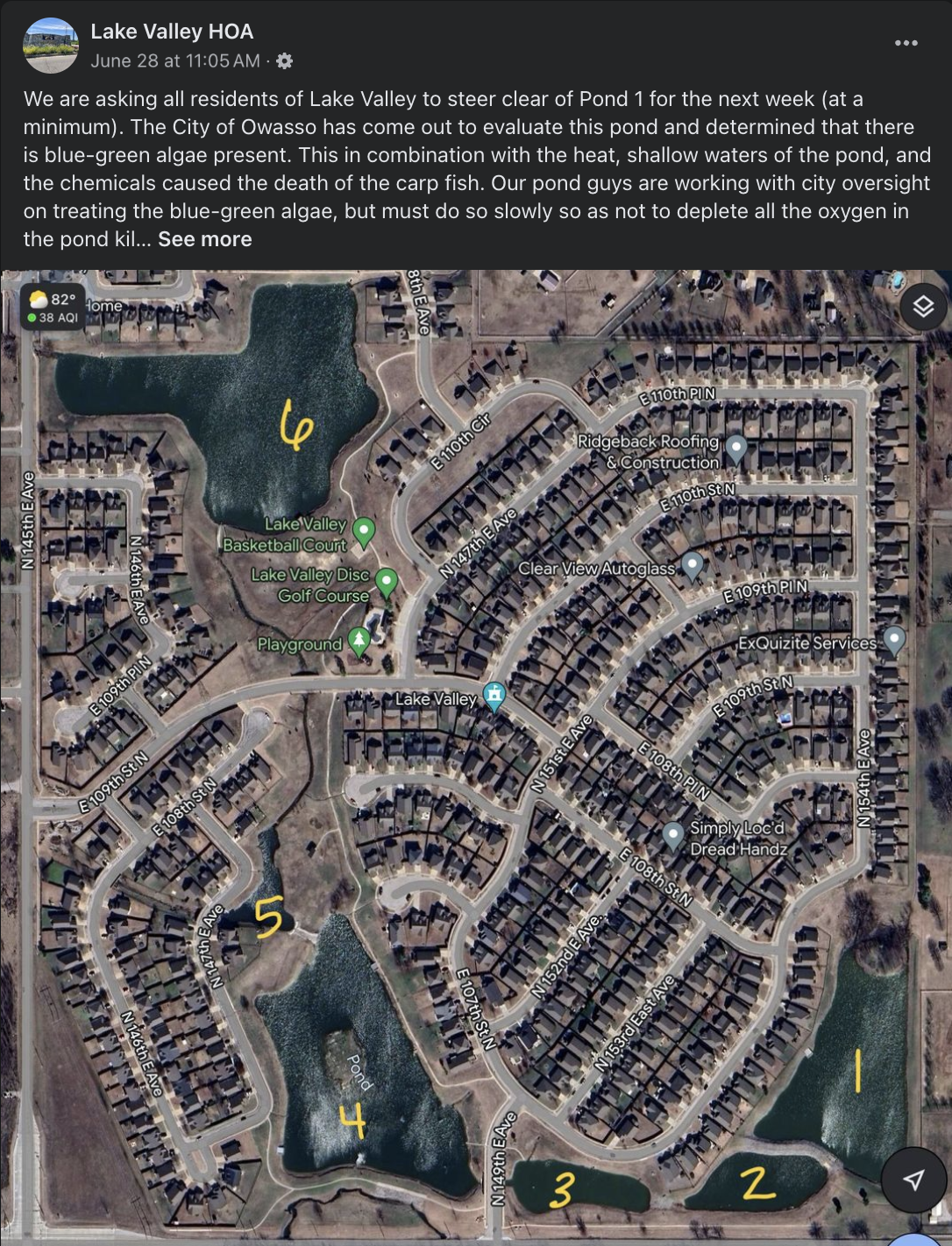 Lake Valley facebook post