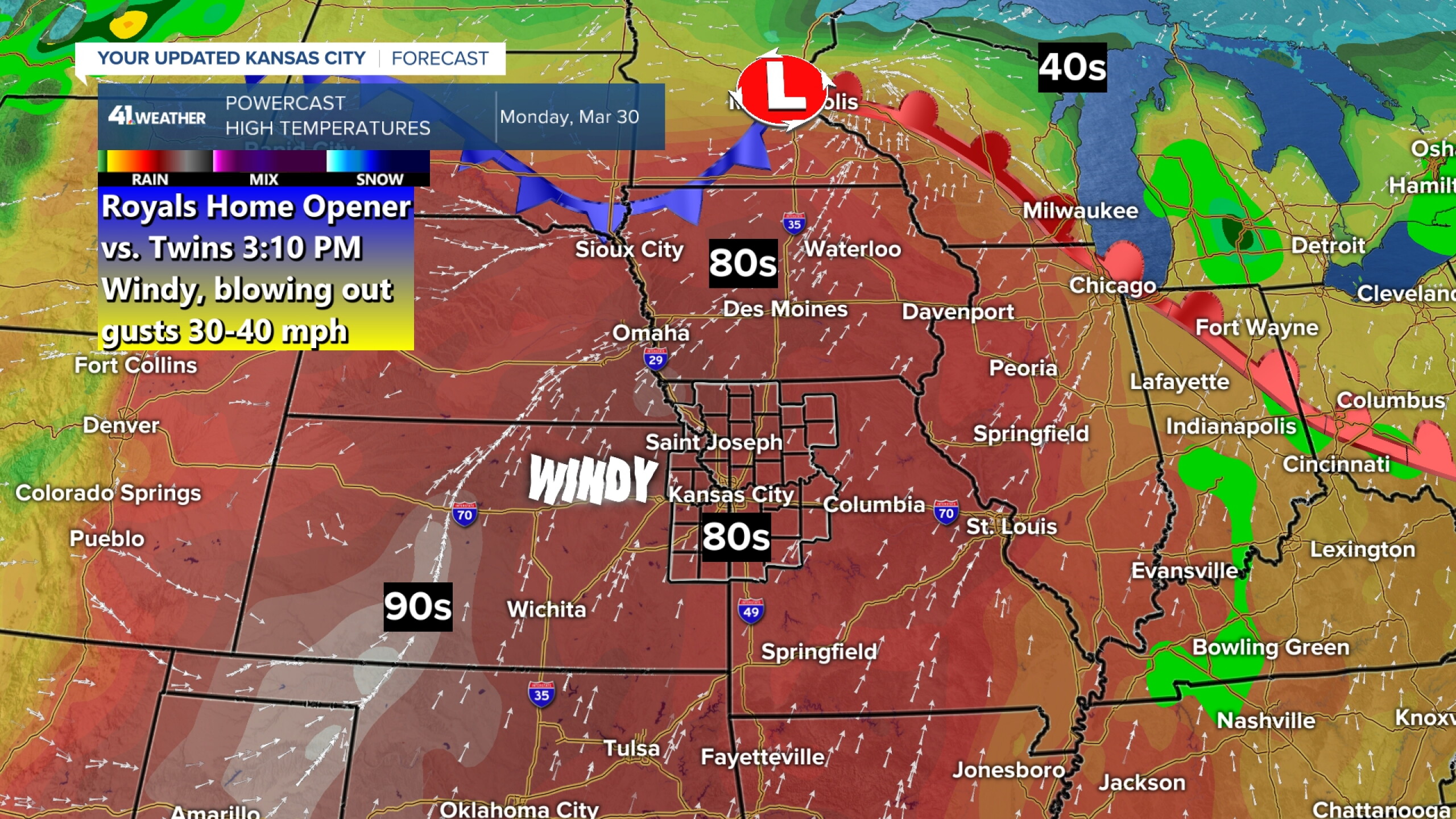 KSHB 41 Weather Blog | Record heat, then active weather to start April