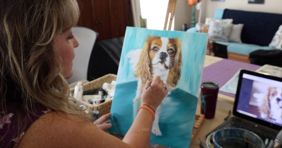 Artist s Brush With Celebrity Helps Put Pet Portrait Business In Motion biglove-moose-custom-pet-portrait-oil-painting-by-puci-etsy-pet