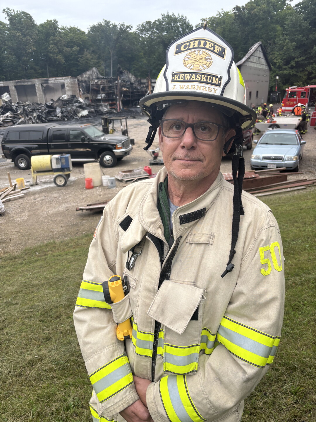 James Warnkey is the Fire Chief of the Kewaskum Fire Department
