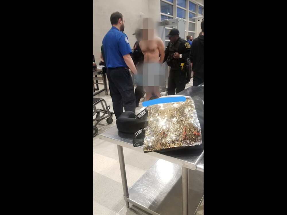 Naked man at DTW