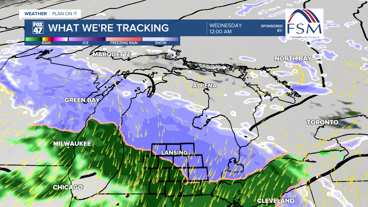 Second round of winter weather brings snow and rain with warming temps due to strengthening winds out of the south