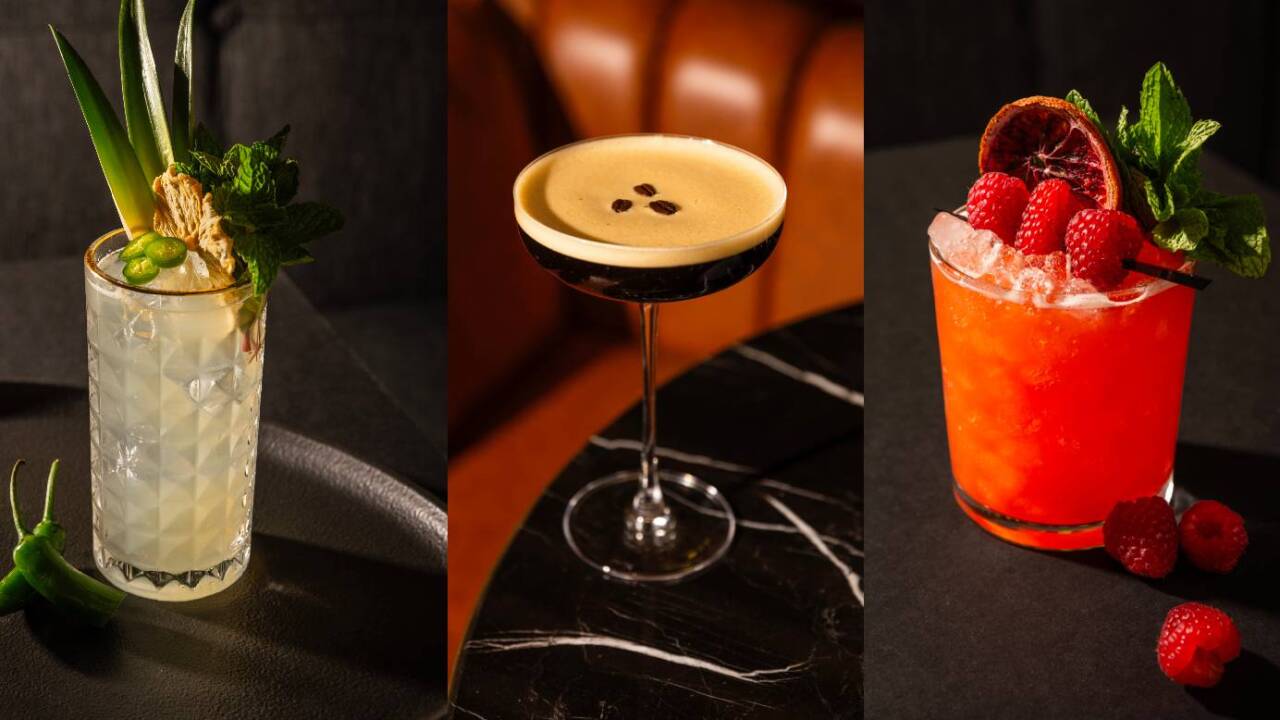 Image features the following cocktails: Hops To The Beat, Call The Paparazzi, and In the Mood For Love.