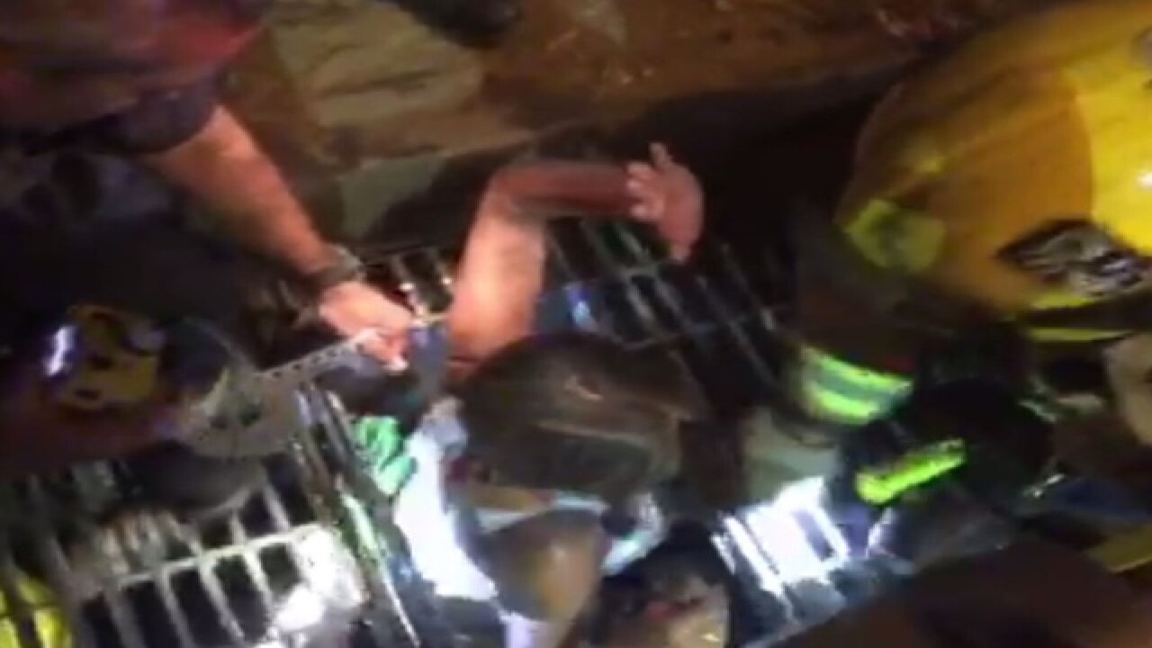 Man, woman rescued from storm drain
