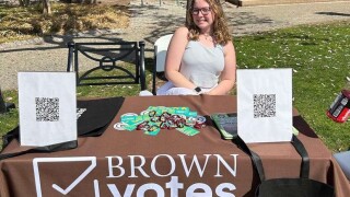 Lily Coffman tabling for Brown Votes