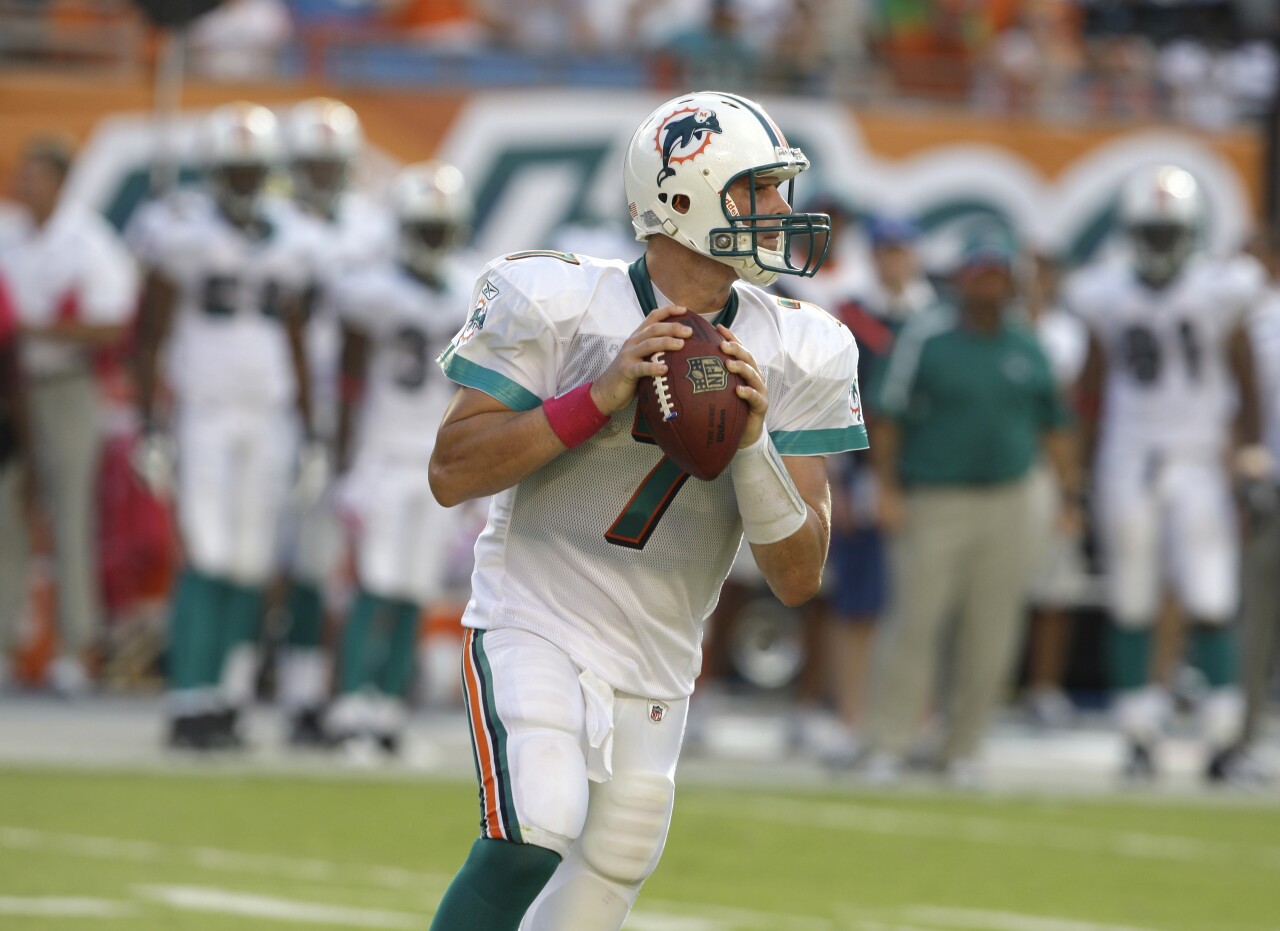 Miami Dolphins QB Chad Henne makes first career start vs. Buffalo Bills, Oct. 4, 2009