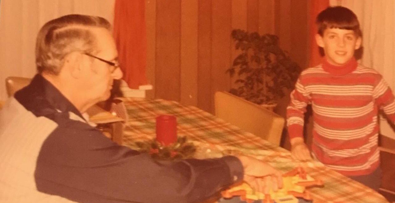 Dave Baker and his grandpa