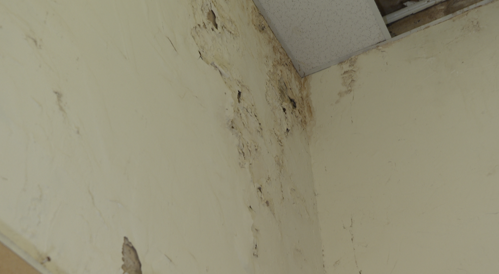 Water damage in church