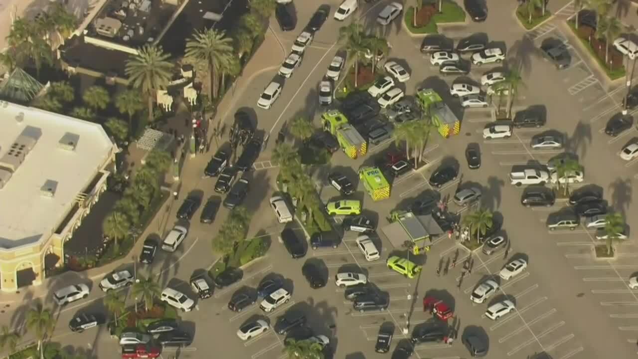 Multiple law enforcement agencies responded to the Gardens Mall after possible shots were fired on Feb. 14, 2024.