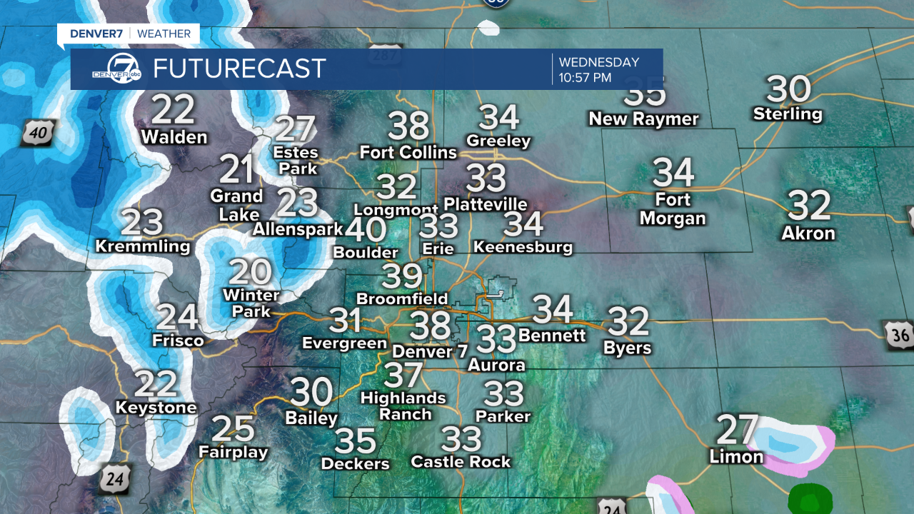 Wednesday night mountain snow
