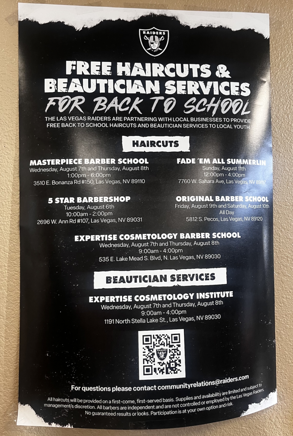 Haircuts with the Raiders