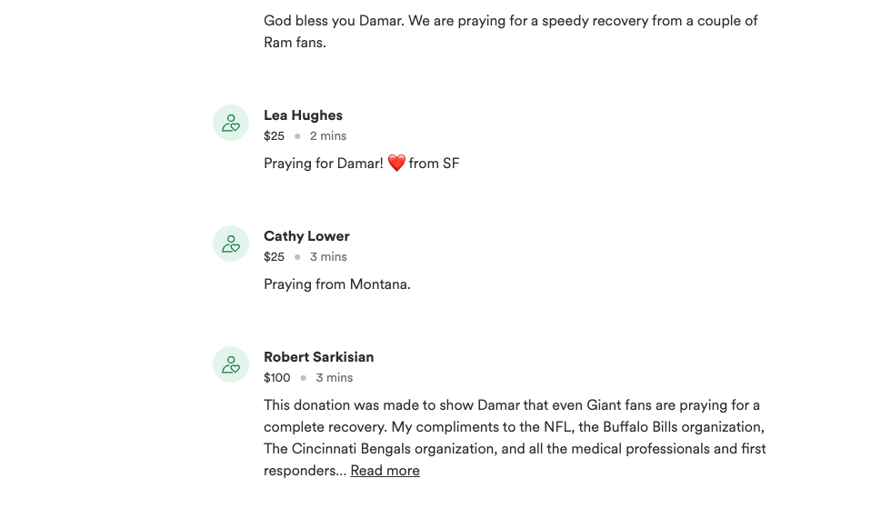 Montana Damar Hamlin donor