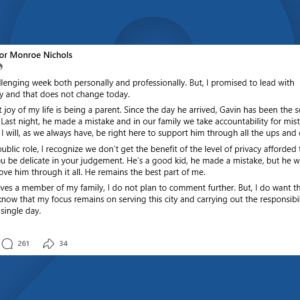 "To lead with transparency": Tulsa Mayor Monroe Nichols posts to social media following sons arrest