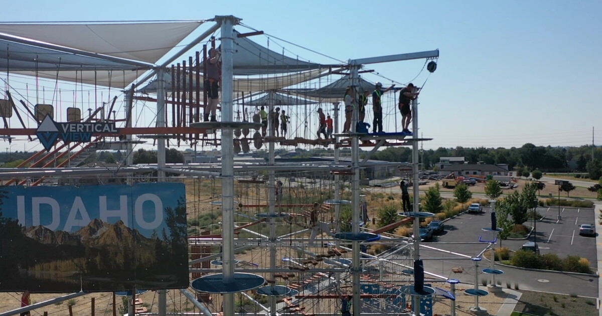 Eagle's View Ropes Course Vertical View climbing gym features a new outdoor ropes course