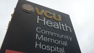 A sign for VCU Health Community Memorial Hospital.