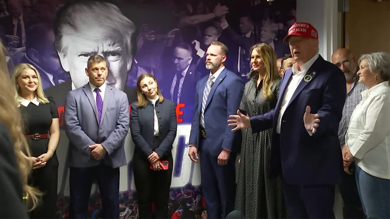 Former President Donald Trump visits a campaign office in West Palm Beach on Nov. 5, 2024.jpg