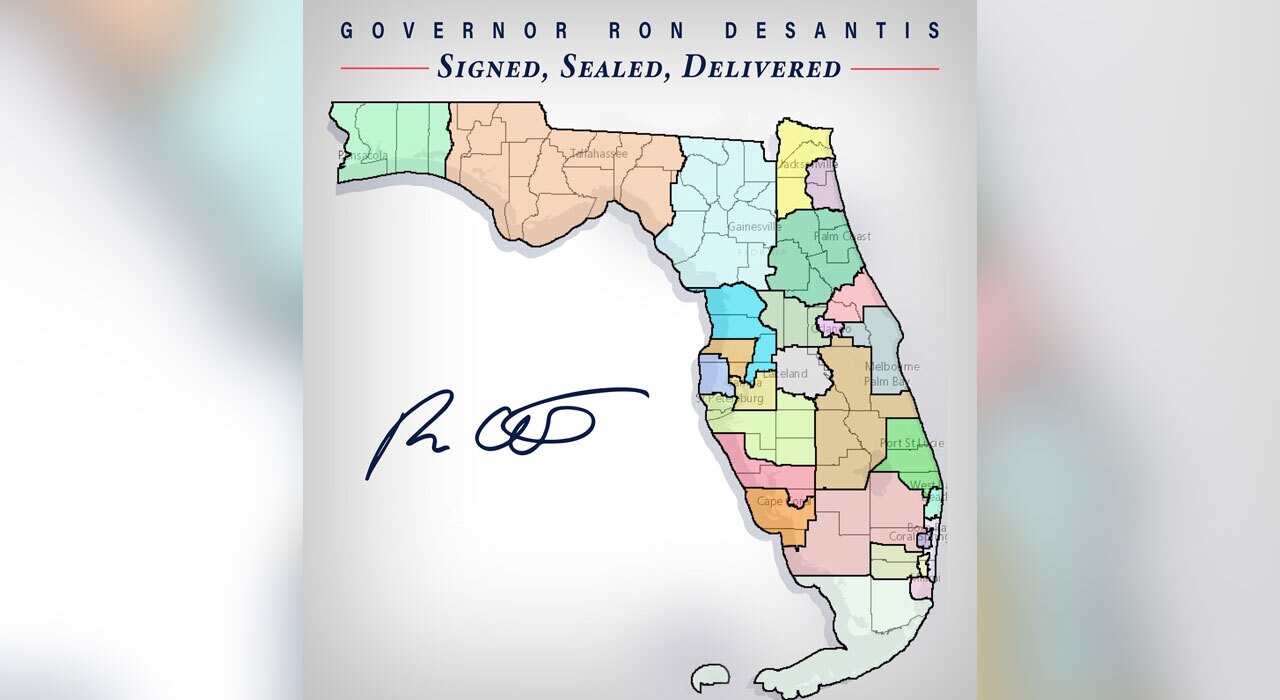 Gov. Ron DeSantis, on May 4, 2026, signed into law a map he designed to give Republicans an edge in as many as four seats now held by Democrats.