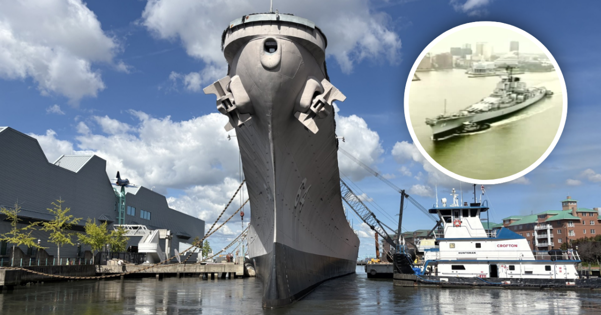 Battleship Wisconsin moves for first time in nearly 26 years for marine fender replacement