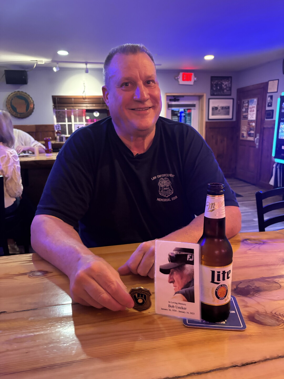 Glenn Bachmann is a Brewers fan celebrating in Germantown