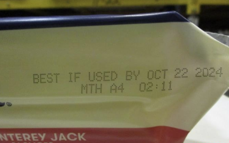 A "Best If Used By" date is shown on a package of cheese.