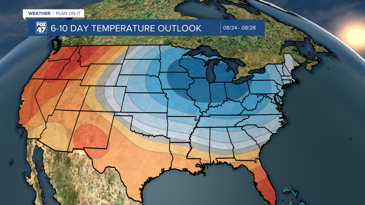 Cooler conditions are on the way for late august in the lower peninsula