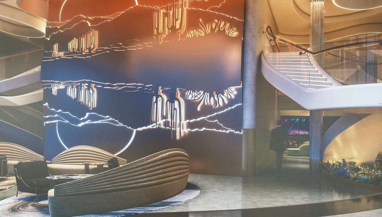 VAI rendering of the Muse tower lobby area.