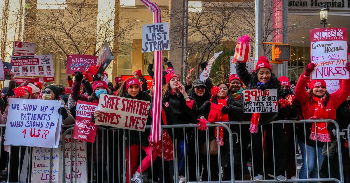 Nearly 15,000 nurses strike at major New York City hospitals demanding staff changes