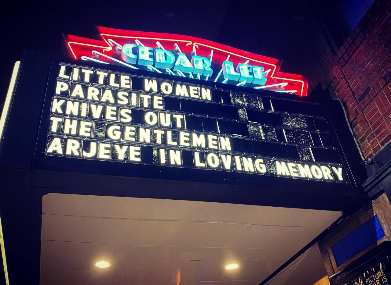 Marquee sign honoring his life. Photo by Mike Wendt, of the Greater Cleveland Film Commission.
