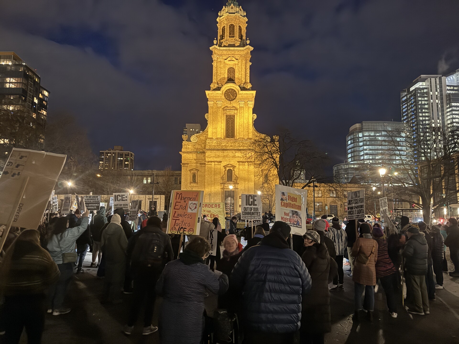 Protest in Cathedral Square