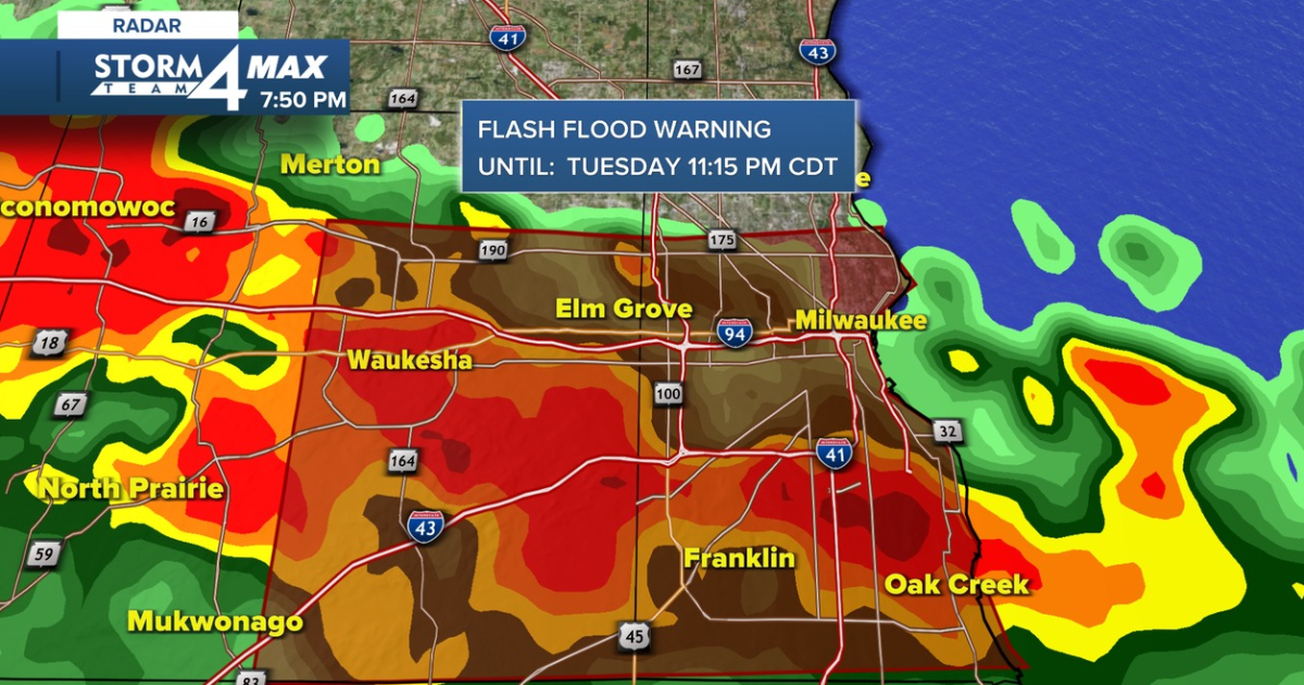 Flash Flood Warning issued for Milwaukee & Waukesha counties