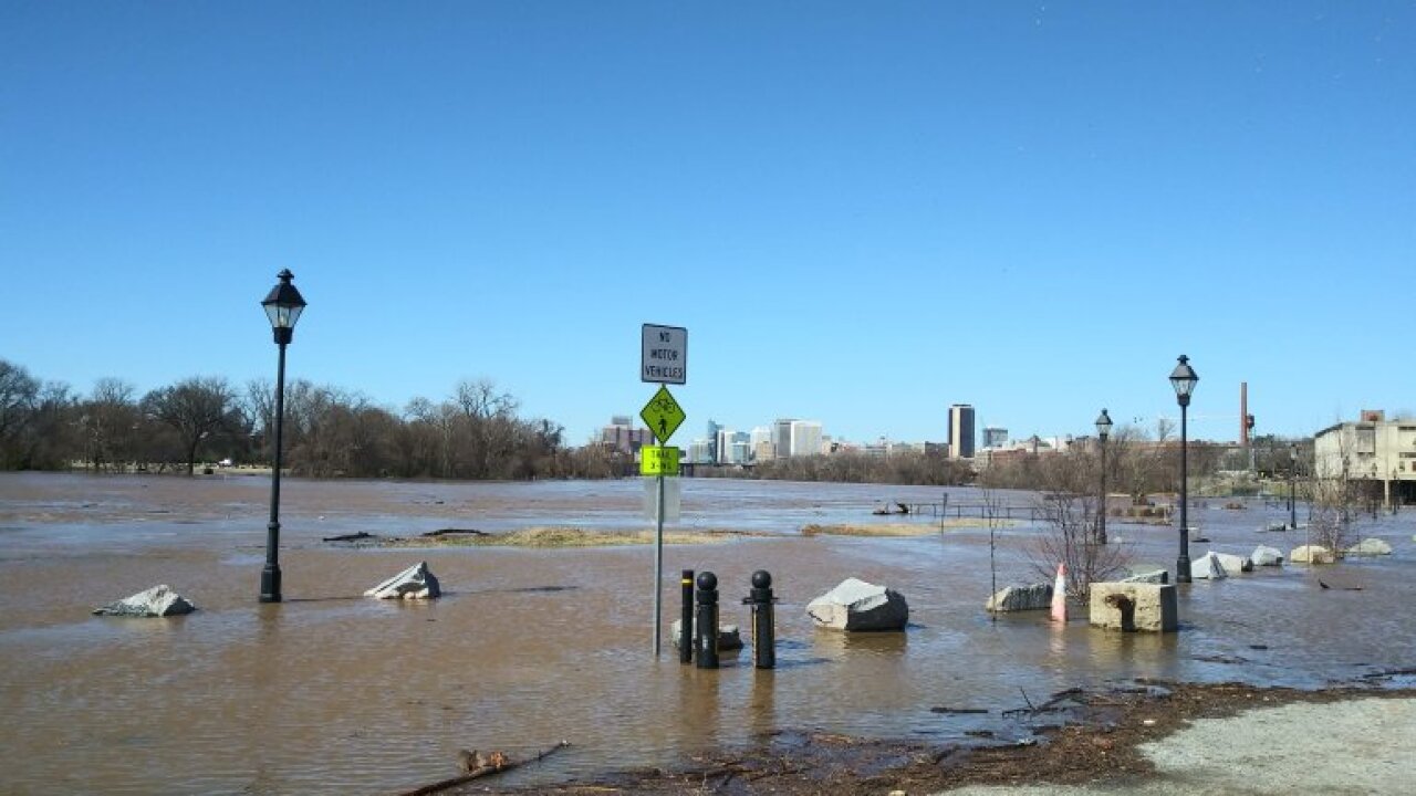 James River at its highest level in nearly a decade