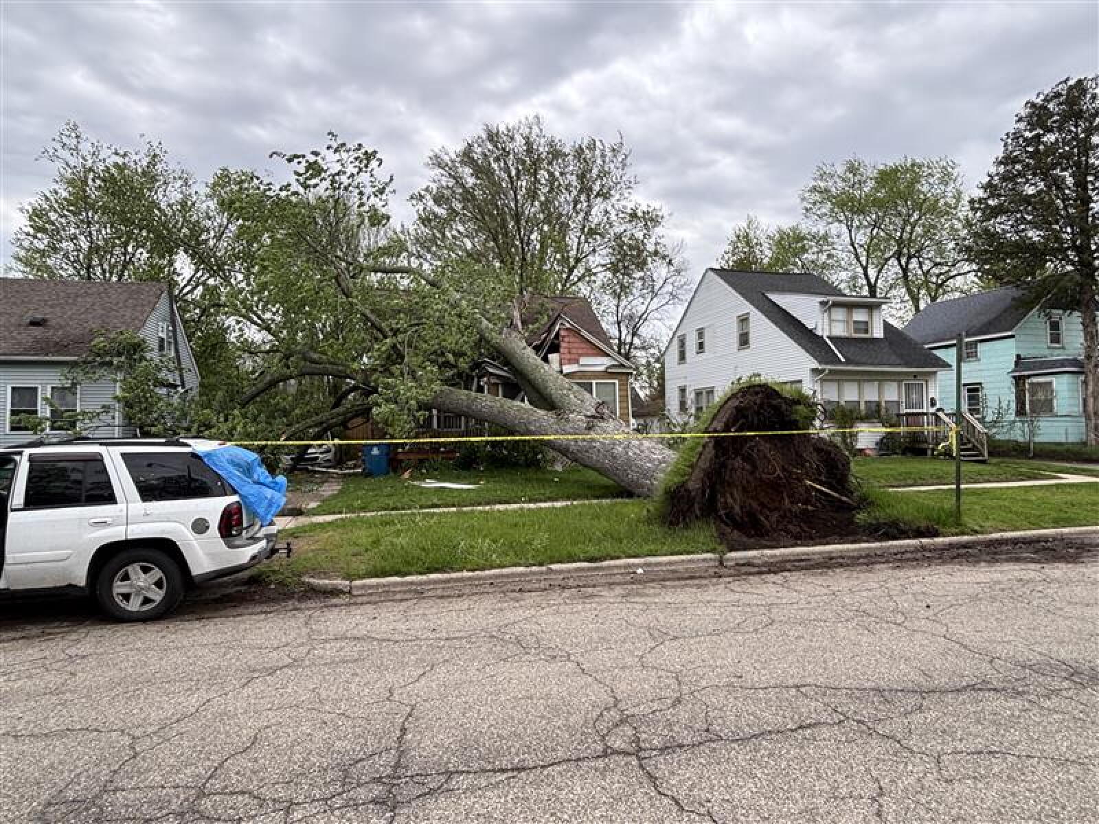 Strong winds down trees, knock out power across West Michigan
