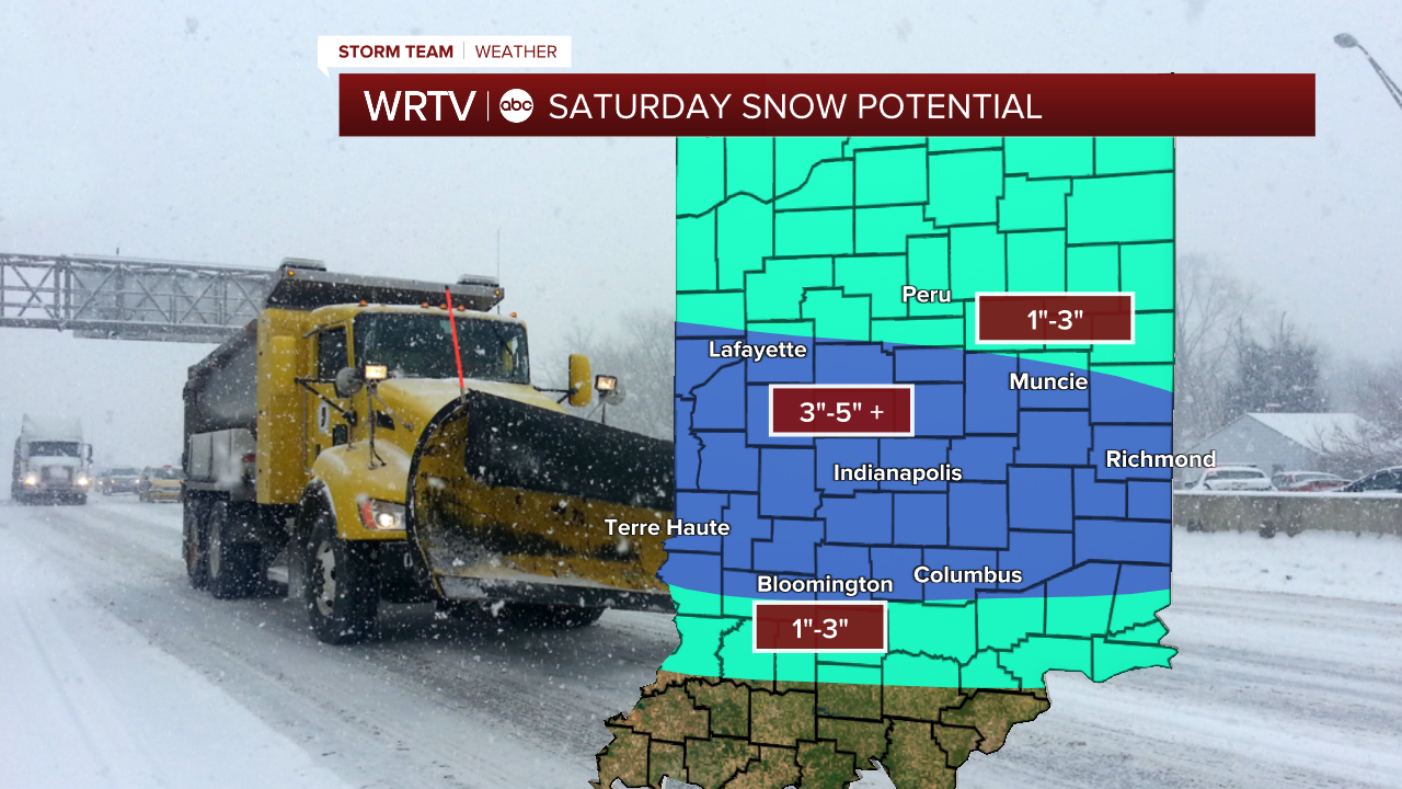 Saturday snow totals