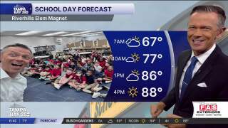 Meteorologist Greg Dee visits Riverhills Elementary Magnet School in Temple Terrace