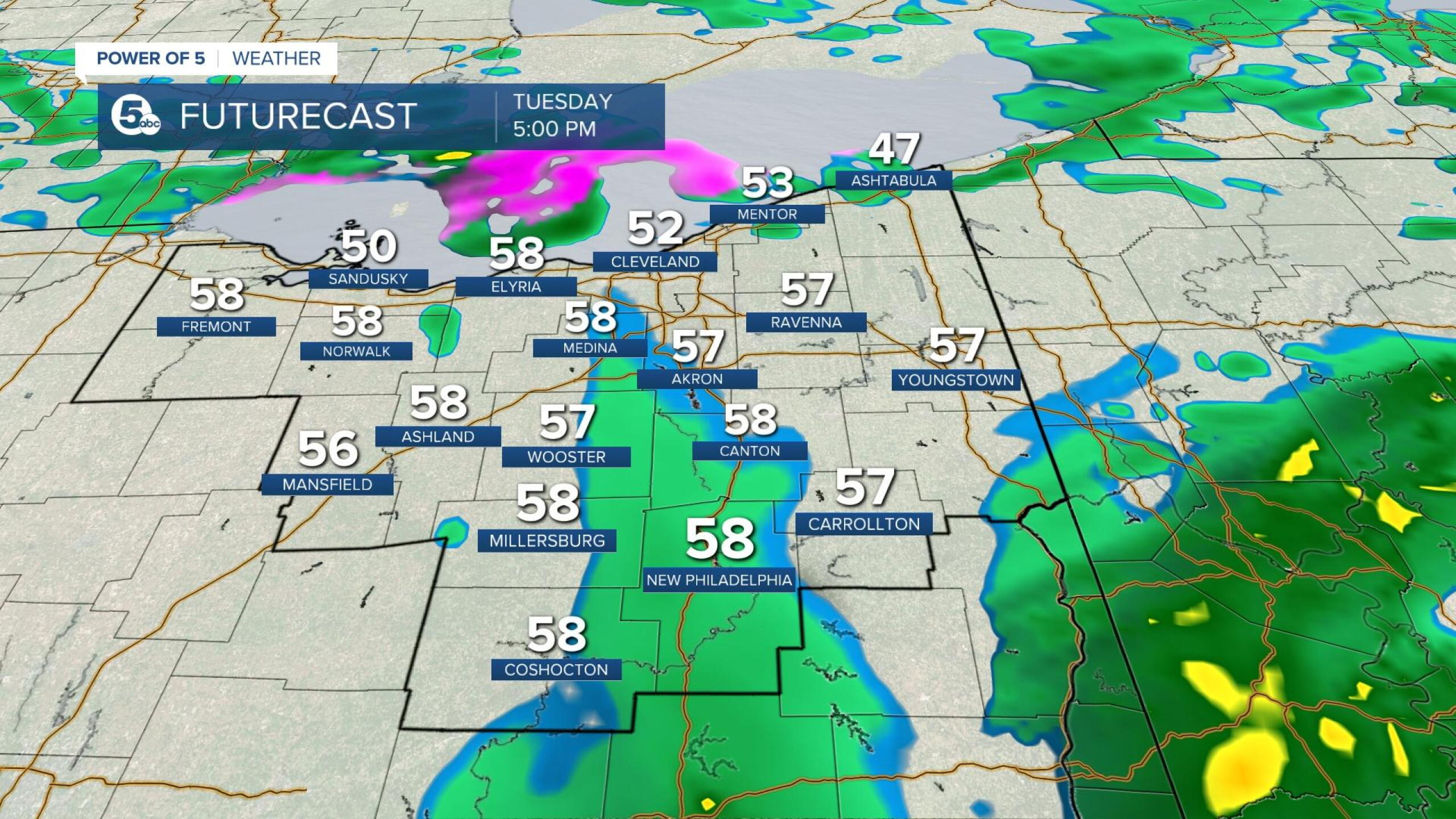 Wet and mild: Timing out widespread rain for Tuesday