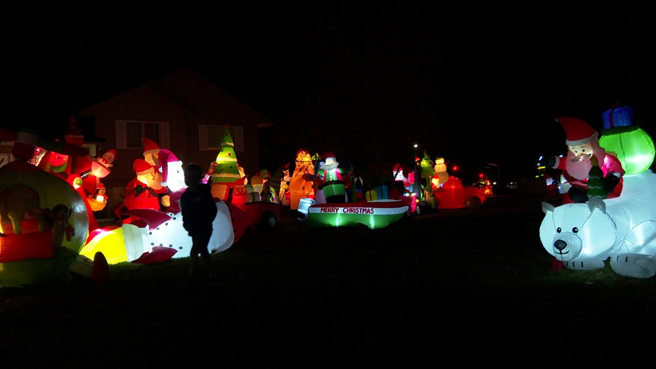 Front yard of inflatables