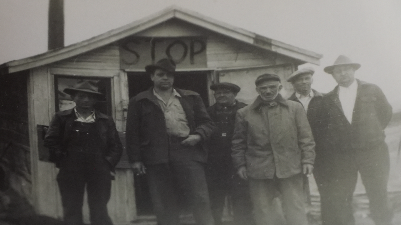 Old ASARCO employees during a strike