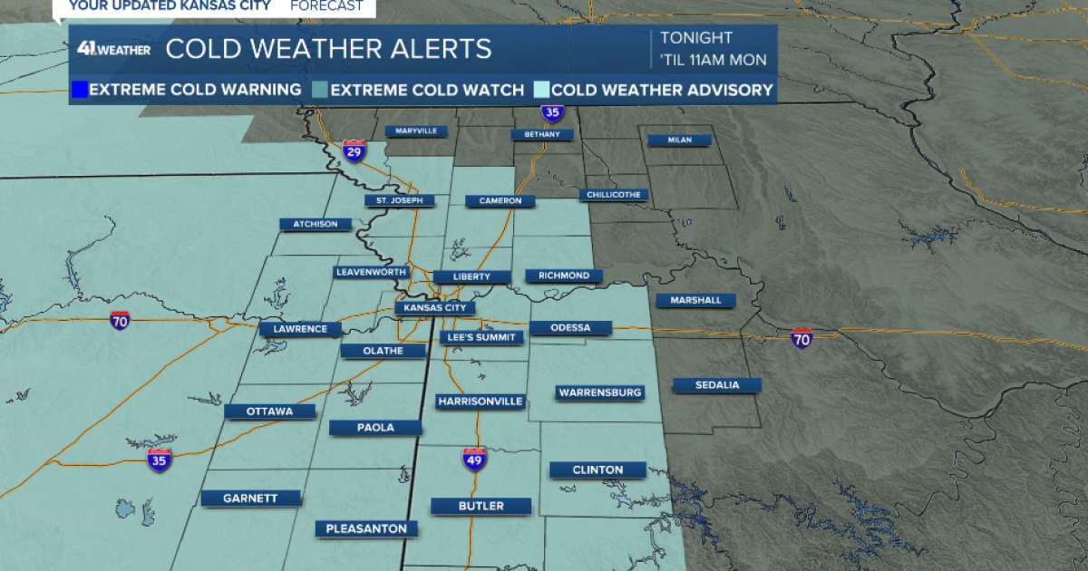 Cold weather advisory issued for Kansas City region Sunday night into ...