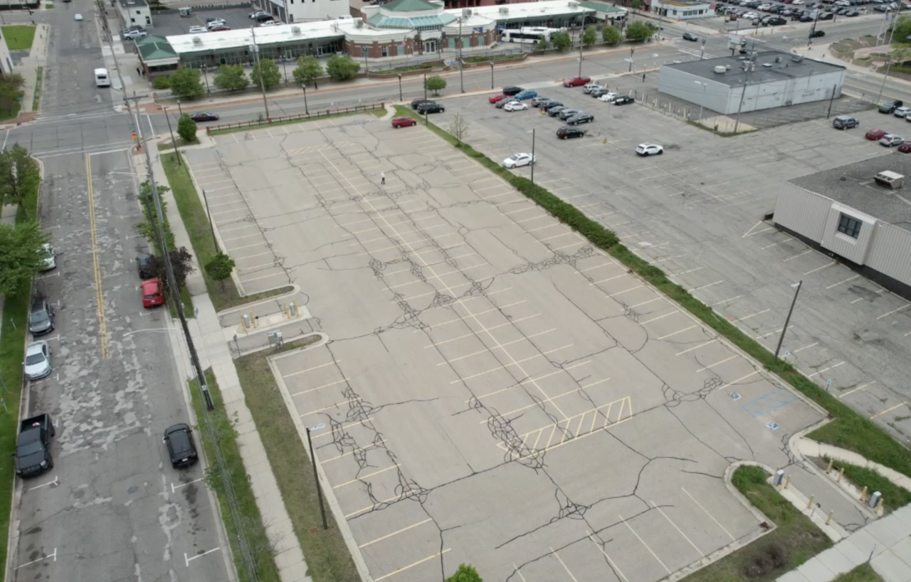 Sky View of parking lot 