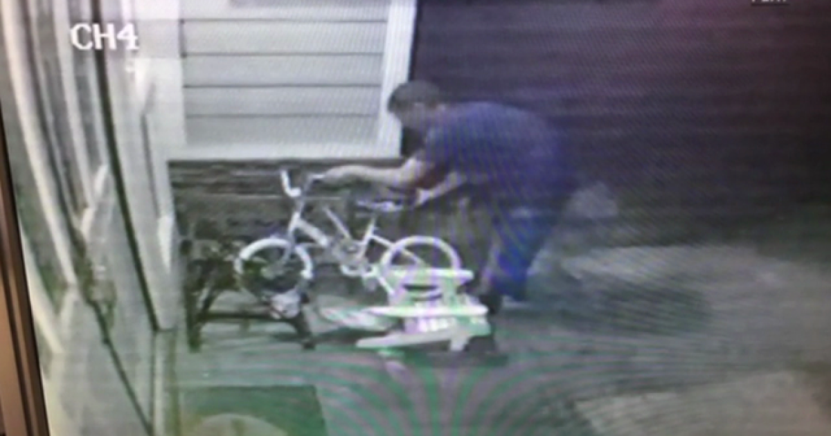 Thief caught on camera stealing child's bike